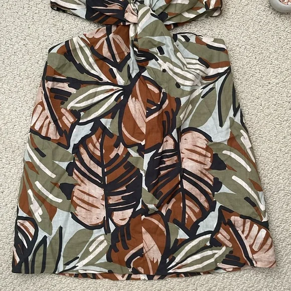 Zara tropical print peekaboo dress NWOT - Picture 4 of 13